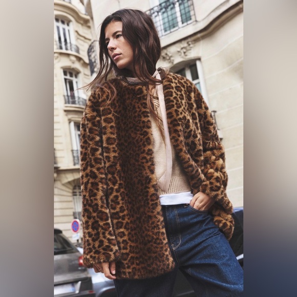 Zara Jackets & Blazers - FAUX FUR ANIMAL PRINT COAT LEOPARD Zara